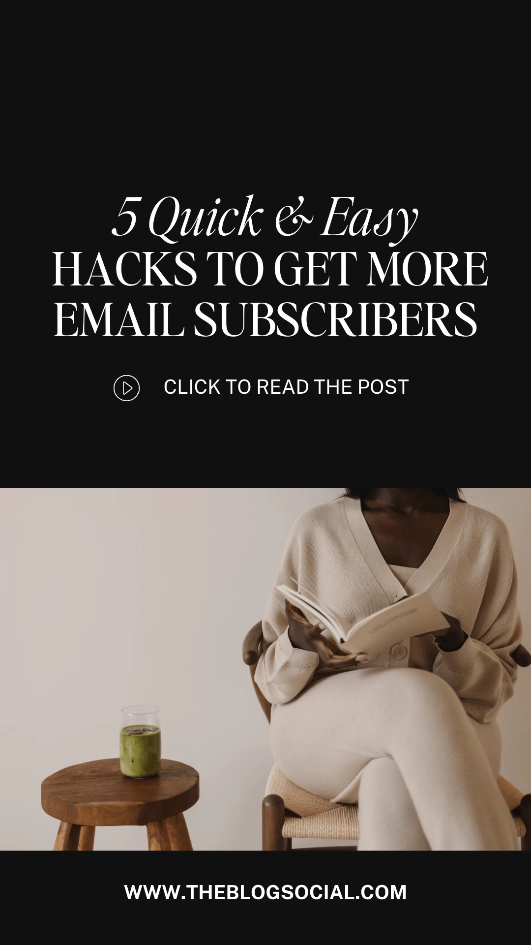 woman sitting on wacker chair scrolling through a book