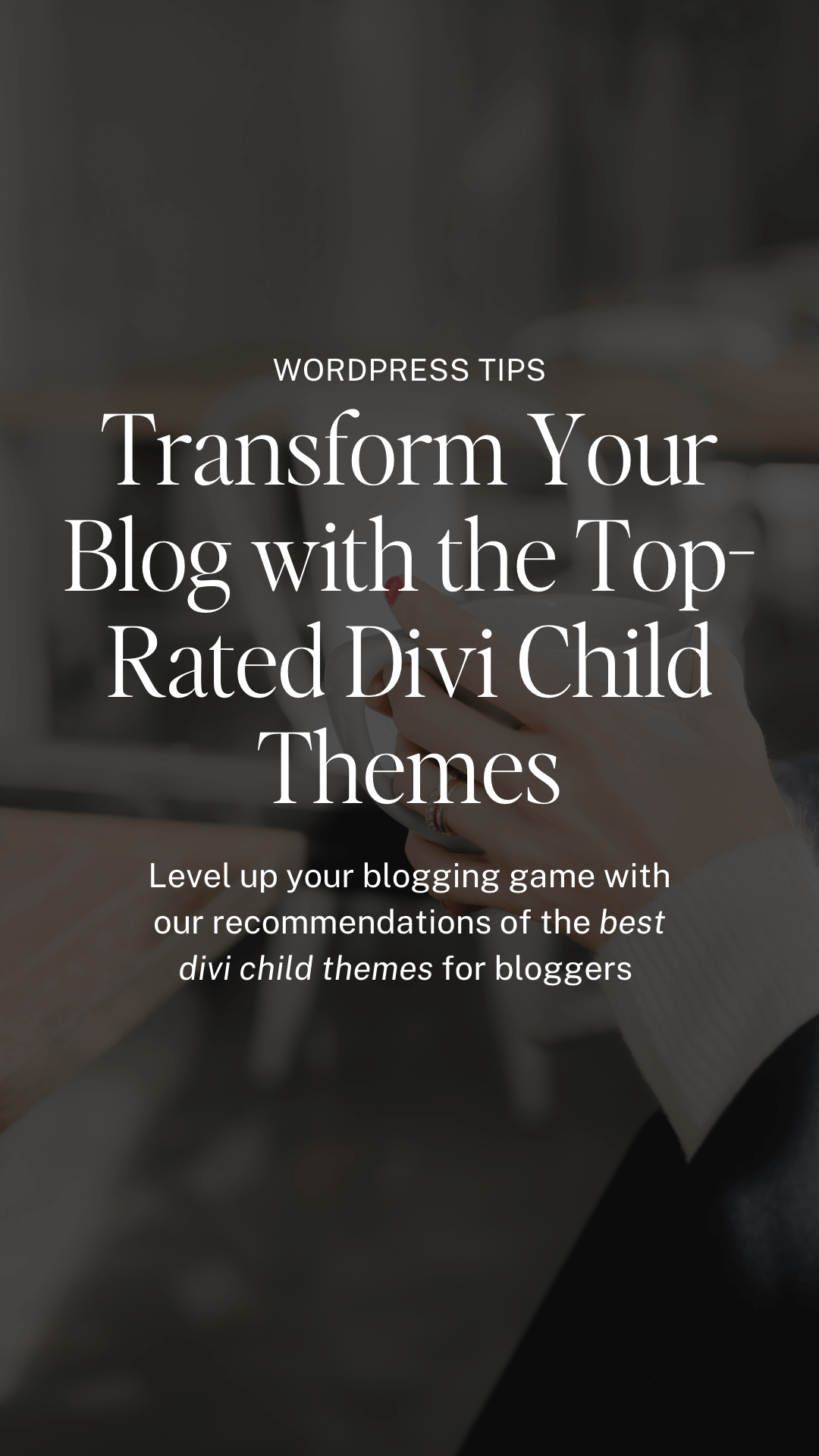 woman with red nail polish holding a coffee mug