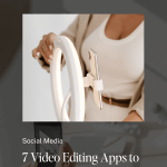 female content creator holdingring light