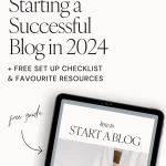 mockup of a free how to start a blog guide