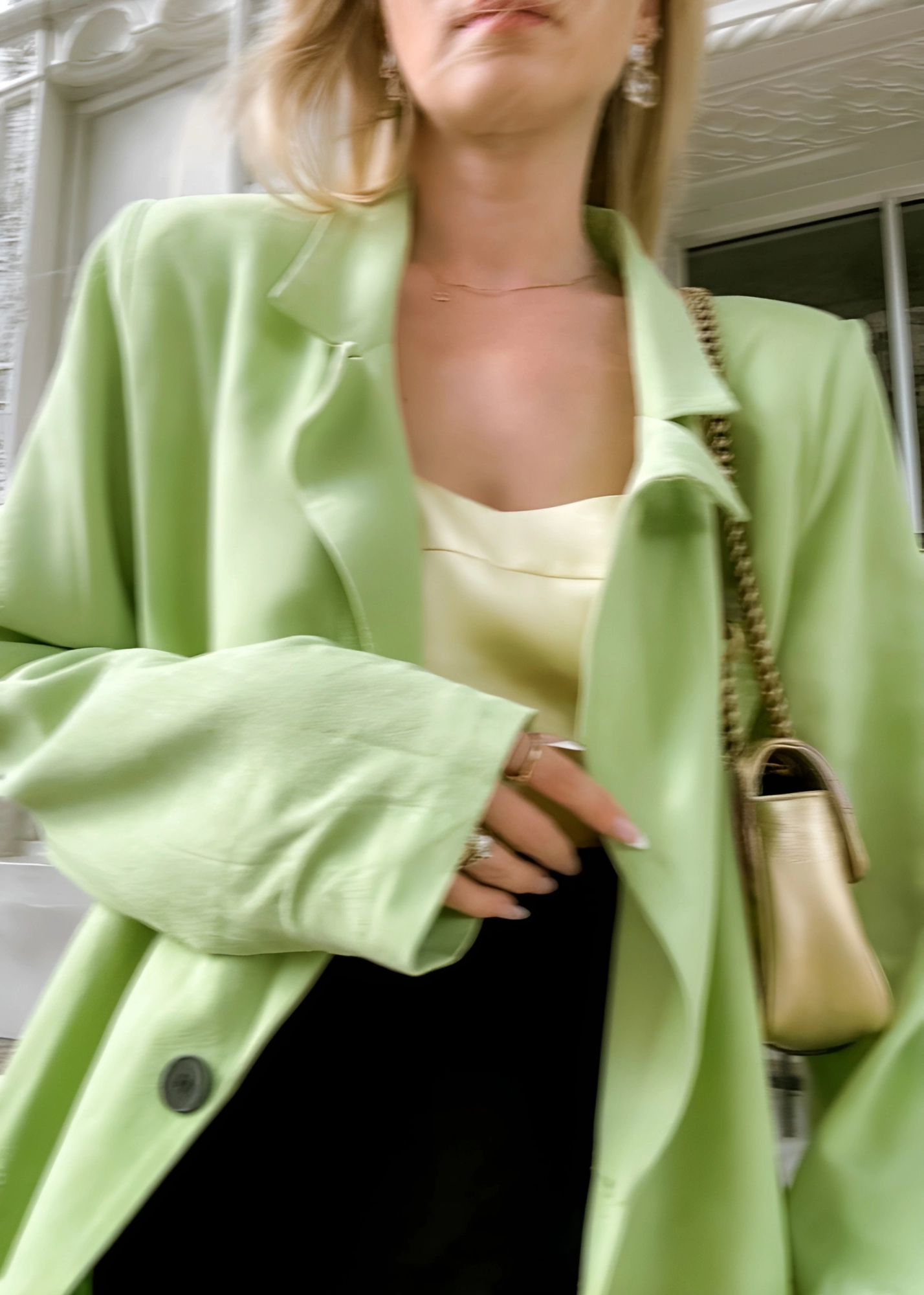 girl in green blazer