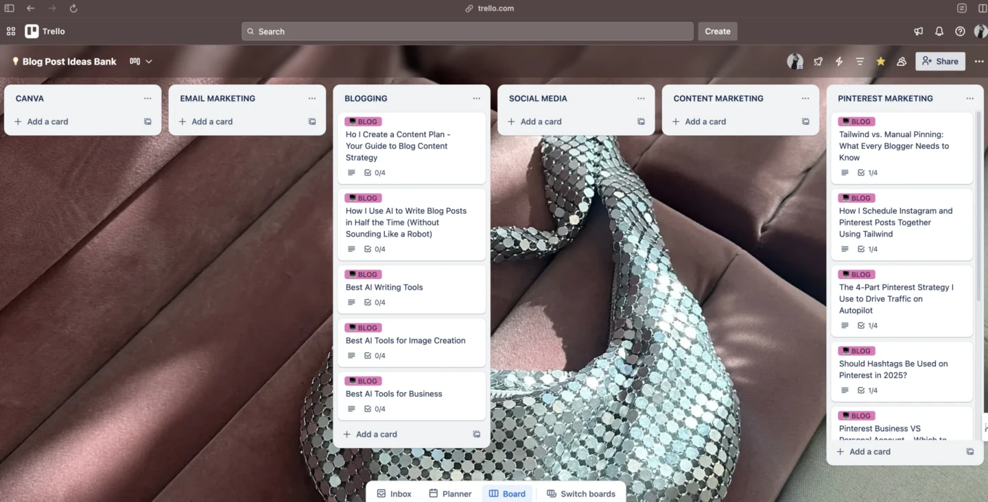 9 Ways to Use Trello as a Blogger 3 Trello dashboard