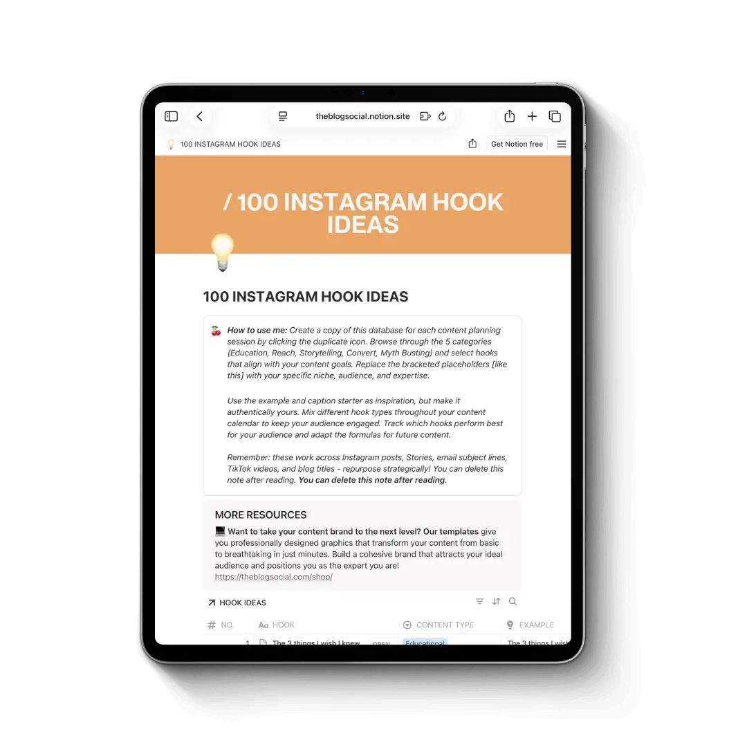 100 instagram hook ideas freebie 100 instagram hook ideas freebie