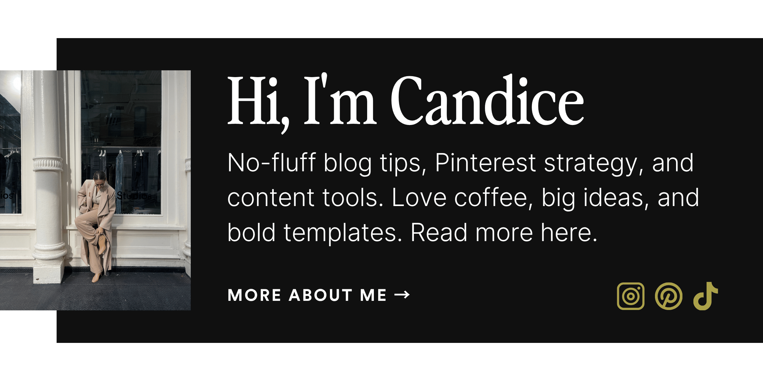 about the blogger - blog post bio