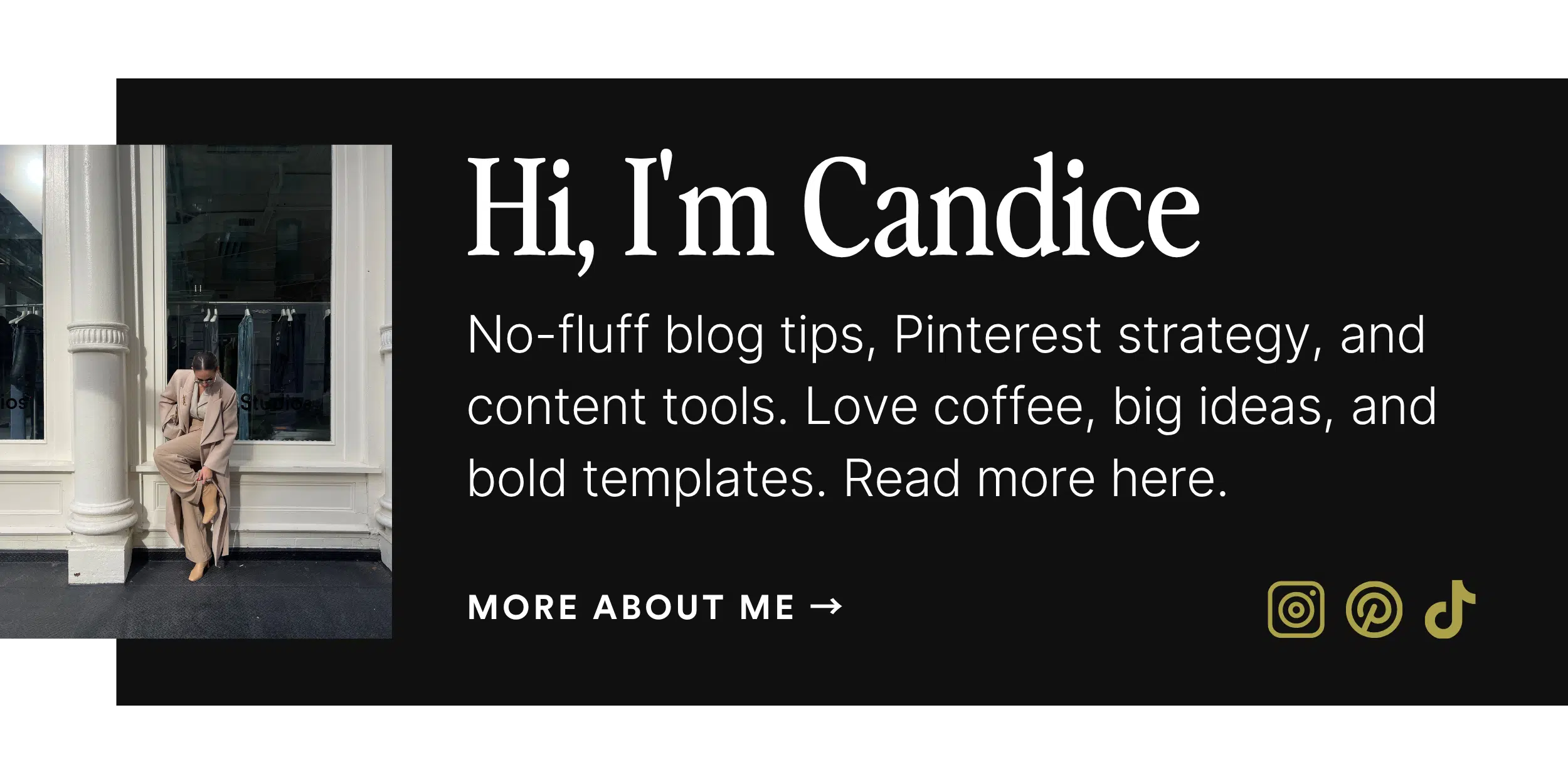 about the blogger - blog post bio