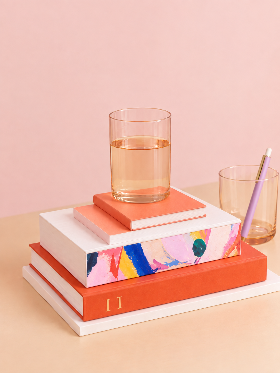 Spicy book with a glass of wine lifestyle shot